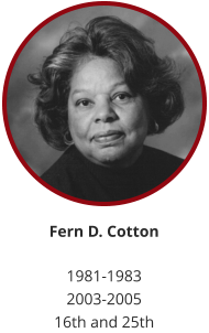During Soror Cotton's first service as president, she oversaw the chapter's 30th anniversary and the 1983 May Week Program at which Soror Shirley Chisolm was our guest.  During Soror Cotton's next term as president, 8 new members were initiated, and the 2